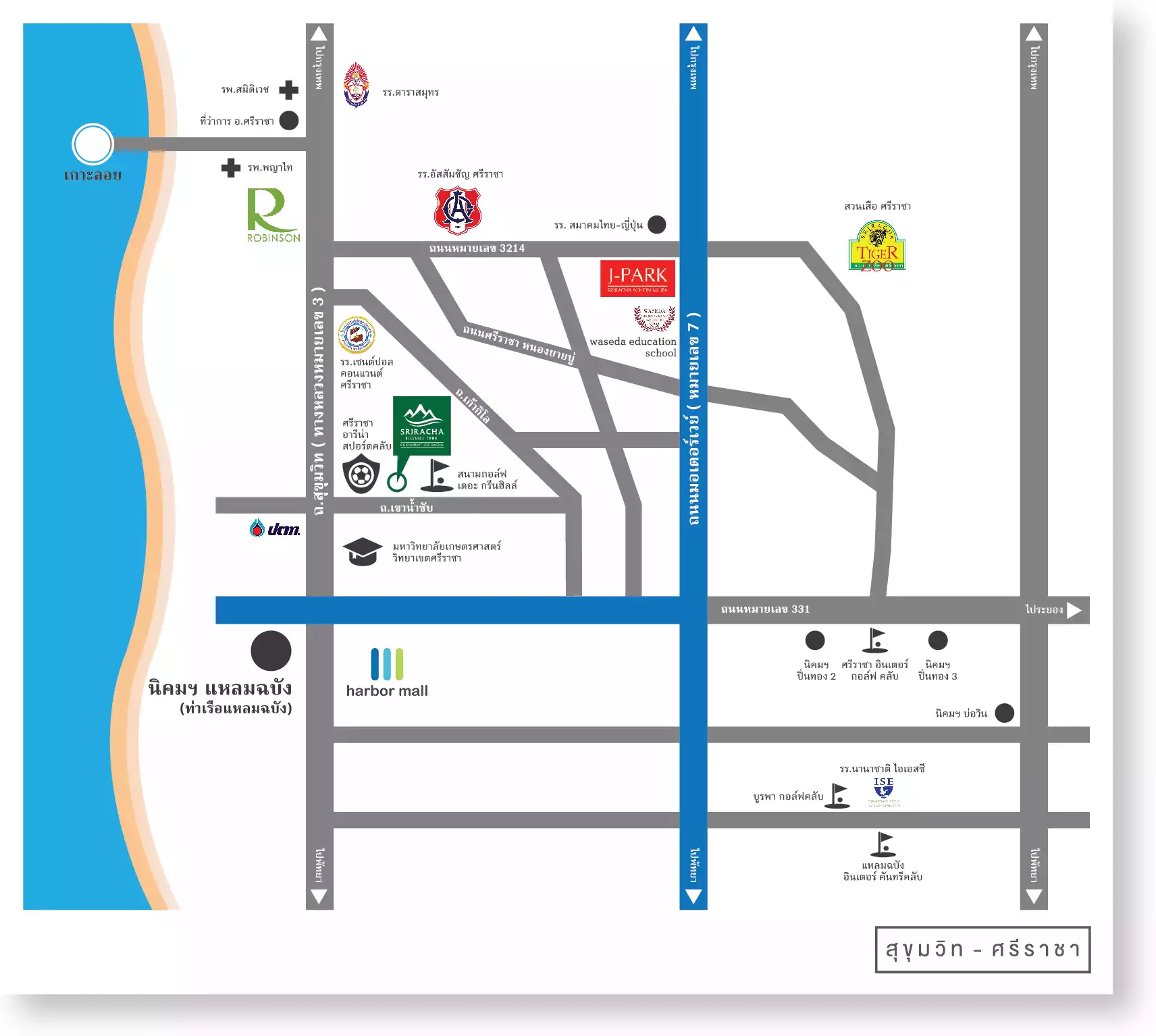 แผนที่โครงการ อาคารพาณิชย์ สุขุมวิท ศรีราชา